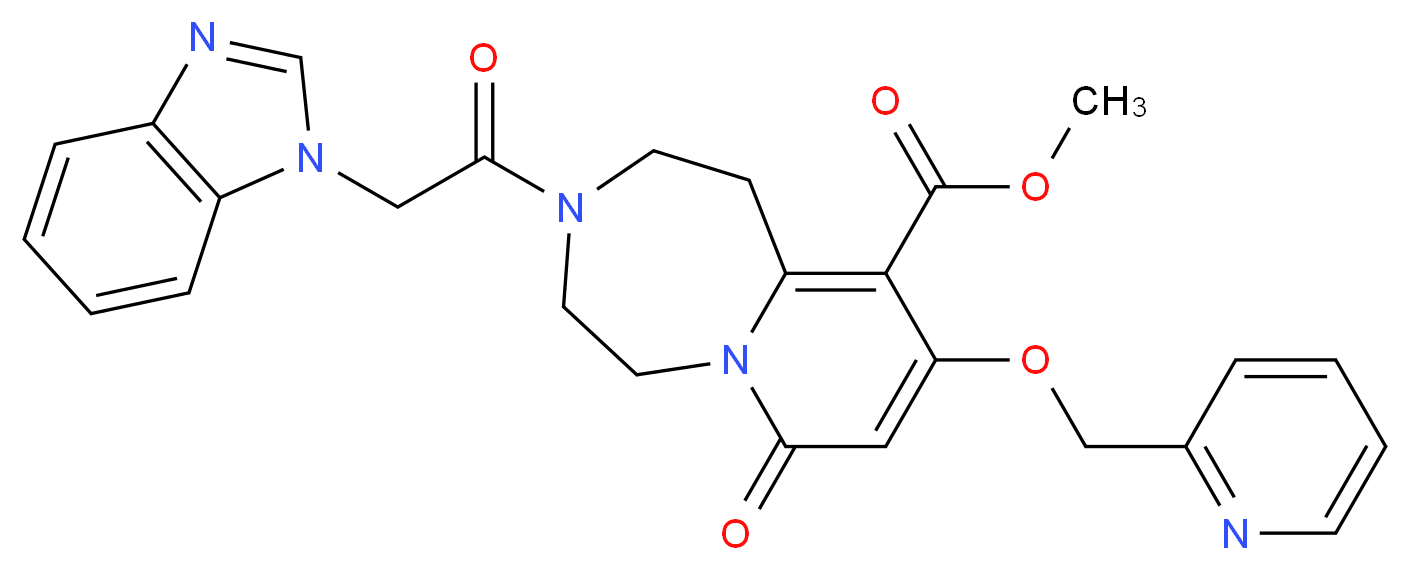 methyl 3-(1H-benzimidazol-1-ylacetyl)-7-oxo-9-(2-pyridinylmethoxy)-1,2,3,4,5,7-hexahydropyrido[1,2-d][1,4]diazepine-10-carboxylate_Molecular_structure_CAS_)
