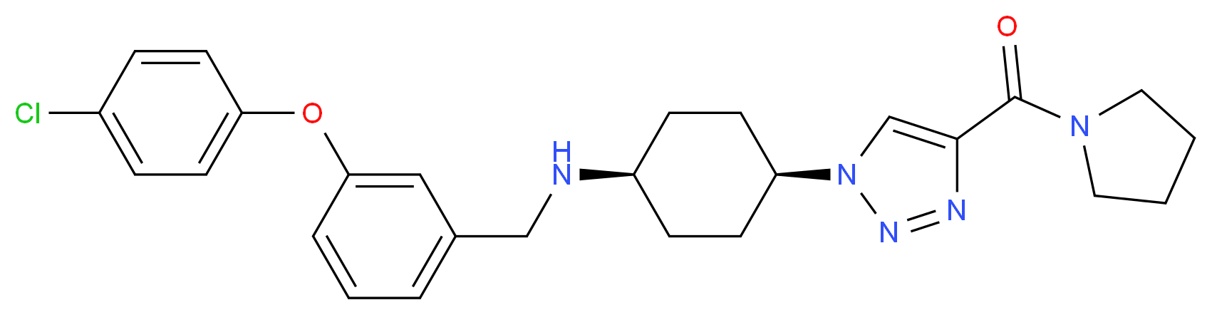 [3-(4-chlorophenoxy)benzyl]{cis-4-[4-(1-pyrrolidinylcarbonyl)-1H-1,2,3-triazol-1-yl]cyclohexyl}amine_Molecular_structure_CAS_)