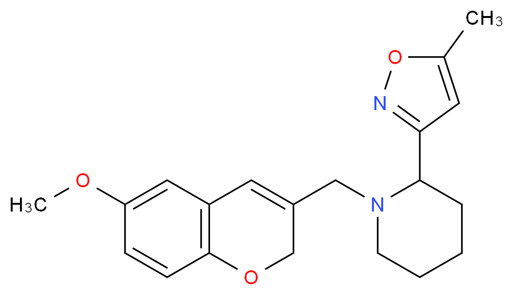 1-[(6-methoxy-2H-chromen-3-yl)methyl]-2-(5-methylisoxazol-3-yl)piperidine_Molecular_structure_CAS_)