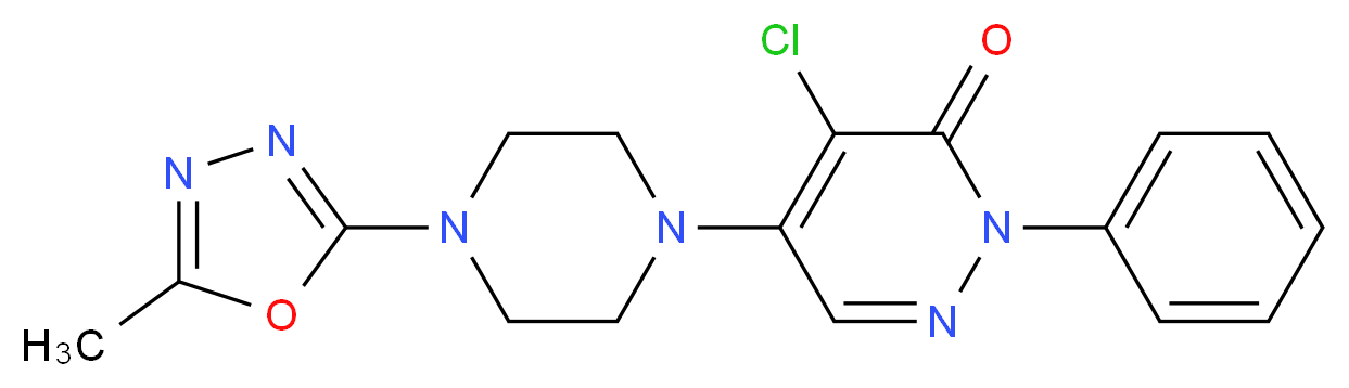 4-chloro-5-[4-(5-methyl-1,3,4-oxadiazol-2-yl)piperazin-1-yl]-2-phenylpyridazin-3(2H)-one_Molecular_structure_CAS_)