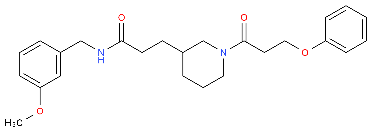N-(3-methoxybenzyl)-3-[1-(3-phenoxypropanoyl)-3-piperidinyl]propanamide_Molecular_structure_CAS_)