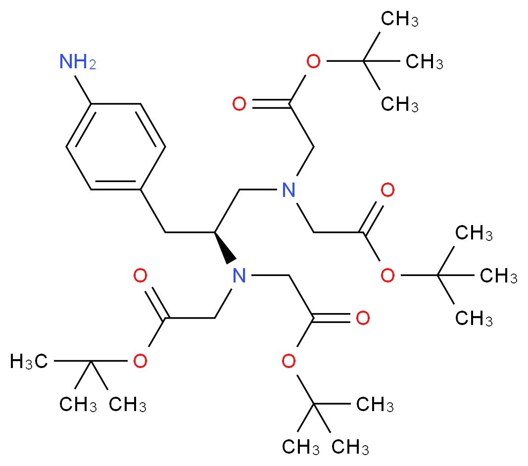 (S)-4-Aminobenzyl Ethylenediaminetetraacetic Acid Tetra(t-butyl) Ester_Molecular_structure_CAS_143106-46-1)