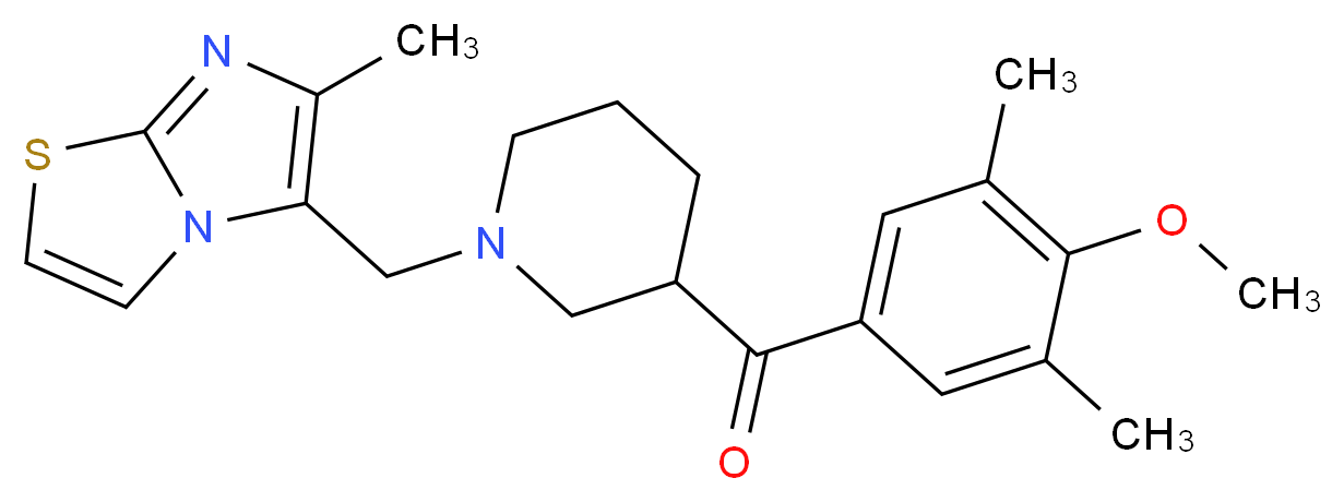 (4-methoxy-3,5-dimethylphenyl){1-[(6-methylimidazo[2,1-b][1,3]thiazol-5-yl)methyl]-3-piperidinyl}methanone_Molecular_structure_CAS_)