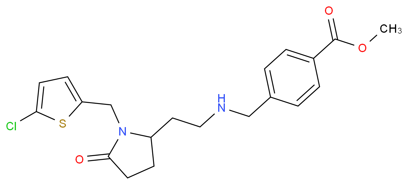 methyl 4-{[(2-{1-[(5-chloro-2-thienyl)methyl]-5-oxo-2-pyrrolidinyl}ethyl)amino]methyl}benzoate_Molecular_structure_CAS_)