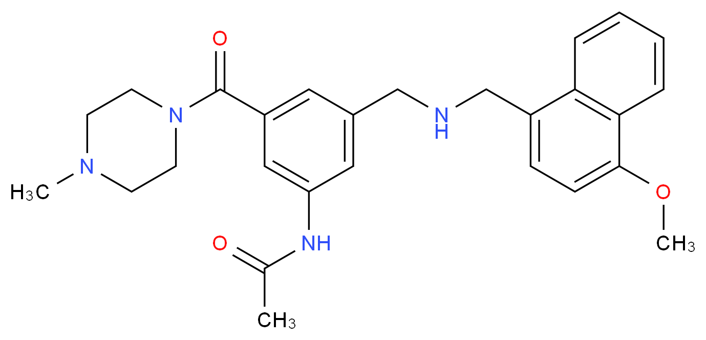 N-{3-({[(4-methoxy-1-naphthyl)methyl]amino}methyl)-5-[(4-methyl-1-piperazinyl)carbonyl]phenyl}acetamide_Molecular_structure_CAS_)