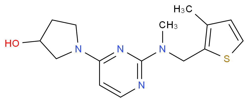 1-(2-{methyl[(3-methyl-2-thienyl)methyl]amino}pyrimidin-4-yl)pyrrolidin-3-ol_Molecular_structure_CAS_)