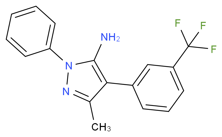 3-Methyl-1-phenyl-4-[3-(trifluoromethyl)phenyl]-1H-pyrazol-5-amine_Molecular_structure_CAS_)