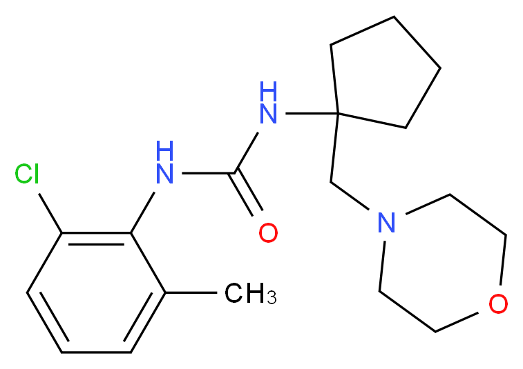 N-(2-chloro-6-methylphenyl)-N'-[1-(morpholin-4-ylmethyl)cyclopentyl]urea_Molecular_structure_CAS_)