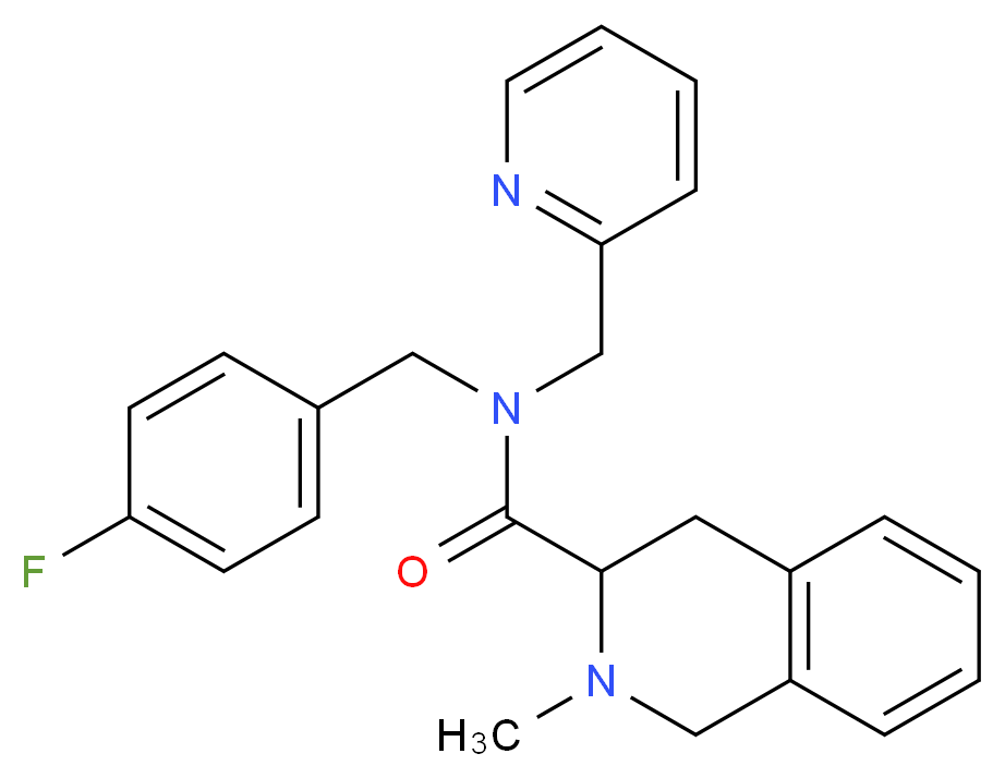 N-(4-fluorobenzyl)-2-methyl-N-(2-pyridinylmethyl)-1,2,3,4-tetrahydro-3-isoquinolinecarboxamide_Molecular_structure_CAS_)