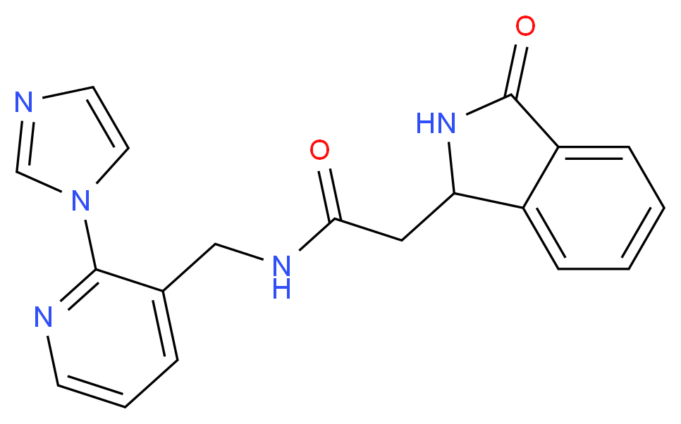 N-{[2-(1H-imidazol-1-yl)pyridin-3-yl]methyl}-2-(3-oxo-2,3-dihydro-1H-isoindol-1-yl)acetamide_Molecular_structure_CAS_)
