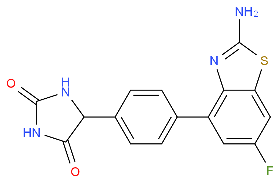 5-[4-(2-amino-6-fluoro-1,3-benzothiazol-4-yl)phenyl]imidazolidine-2,4-dione_Molecular_structure_CAS_)
