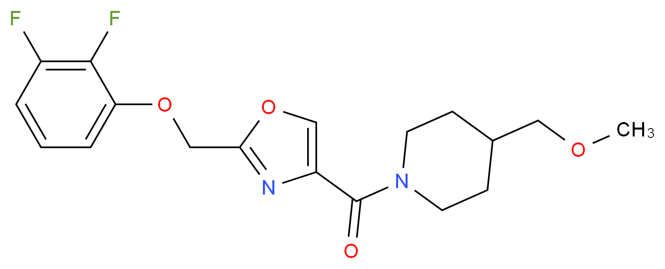 1-({2-[(2,3-difluorophenoxy)methyl]-1,3-oxazol-4-yl}carbonyl)-4-(methoxymethyl)piperidine_Molecular_structure_CAS_)