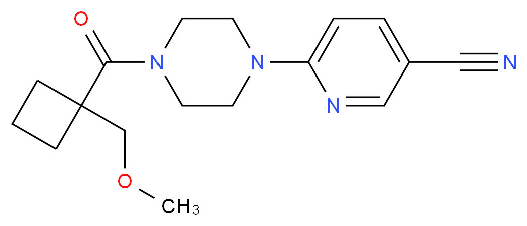 6-(4-{[1-(methoxymethyl)cyclobutyl]carbonyl}piperazin-1-yl)nicotinonitrile_Molecular_structure_CAS_)