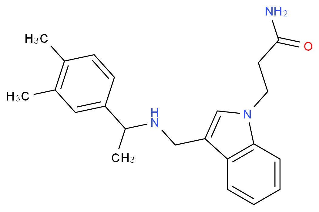 3-[3-({[1-(3,4-dimethylphenyl)ethyl]amino}methyl)-1H-indol-1-yl]propanamide_Molecular_structure_CAS_)