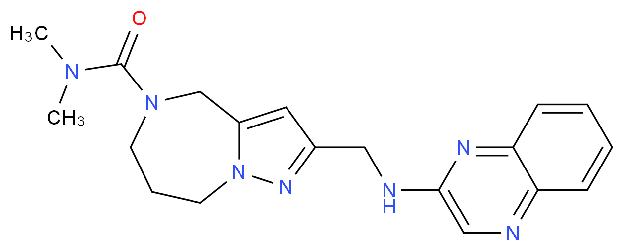 N,N-dimethyl-2-[(quinoxalin-2-ylamino)methyl]-7,8-dihydro-4H-pyrazolo[1,5-a][1,4]diazepine-5(6H)-carboxamide_Molecular_structure_CAS_)