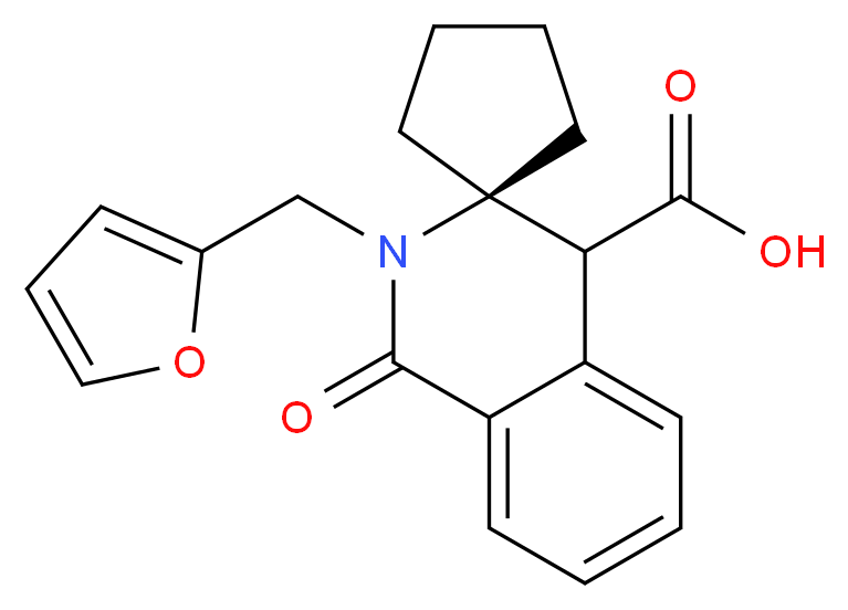 2'-(furan-2-ylmethyl)-1'-oxo-2',4'-dihydro-1'H-spiro[cyclopentane-1,3'-isoquinoline]-4'-carboxylic acid_Molecular_structure_CAS_)