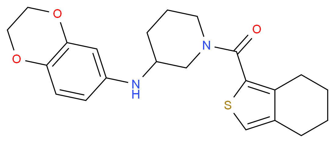 N-(2,3-dihydro-1,4-benzodioxin-6-yl)-1-(4,5,6,7-tetrahydro-2-benzothien-1-ylcarbonyl)-3-piperidinamine_Molecular_structure_CAS_)