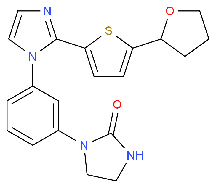 1-(3-{2-[5-(tetrahydrofuran-2-yl)-2-thienyl]-1H-imidazol-1-yl}phenyl)imidazolidin-2-one_Molecular_structure_CAS_)