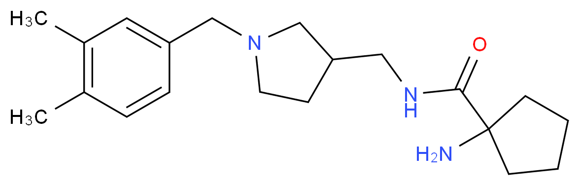 1-amino-N-{[1-(3,4-dimethylbenzyl)pyrrolidin-3-yl]methyl}cyclopentanecarboxamide_Molecular_structure_CAS_)