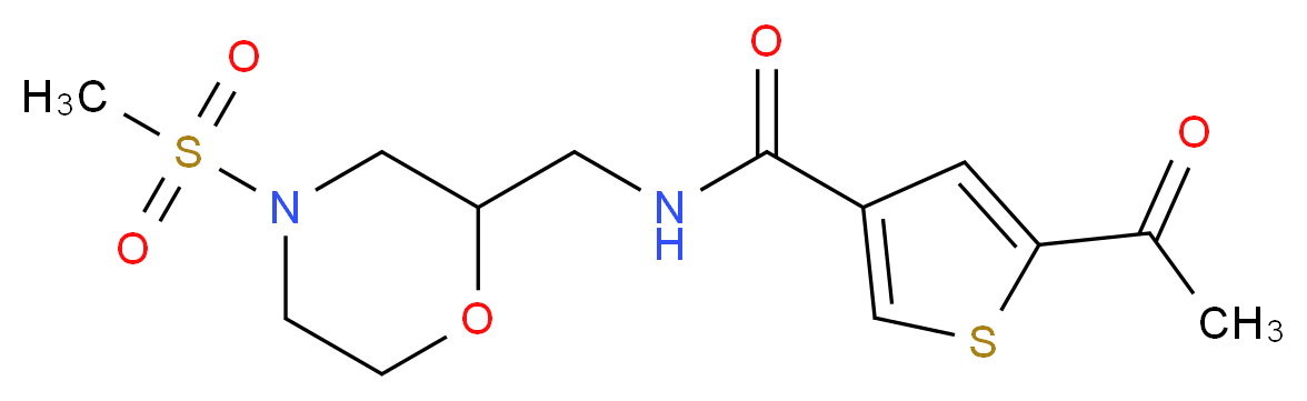 5-acetyl-N-{[4-(methylsulfonyl)morpholin-2-yl]methyl}thiophene-3-carboxamide_Molecular_structure_CAS_)