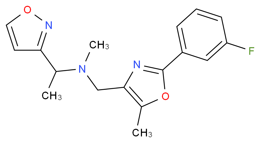 N-{[2-(3-fluorophenyl)-5-methyl-1,3-oxazol-4-yl]methyl}-1-(3-isoxazolyl)-N-methylethanamine_Molecular_structure_CAS_)