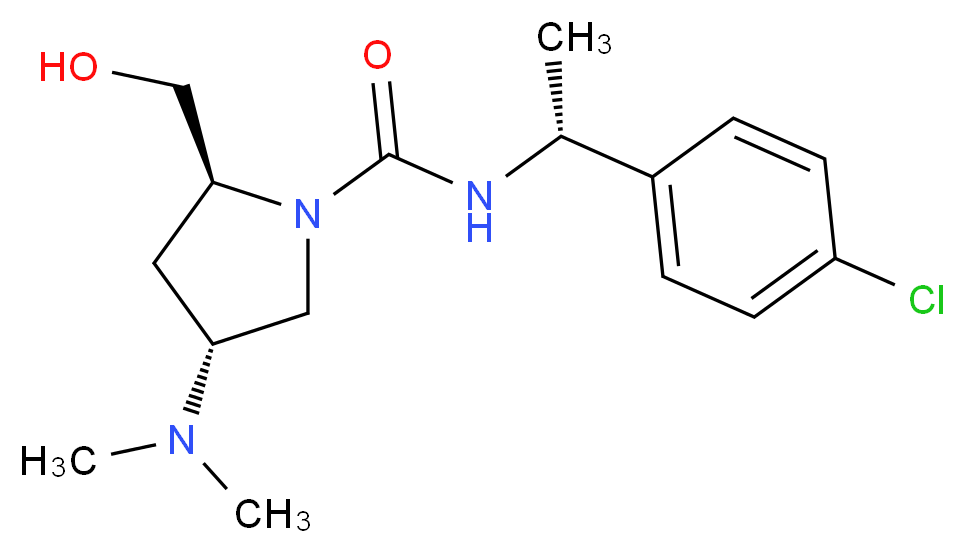(2S,4R)-N-[(1R)-1-(4-chlorophenyl)ethyl]-4-(dimethylamino)-2-(hydroxymethyl)pyrrolidine-1-carboxamide_Molecular_structure_CAS_)