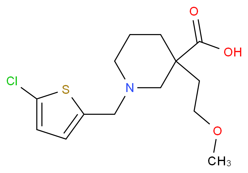 1-[(5-chloro-2-thienyl)methyl]-3-(2-methoxyethyl)-3-piperidinecarboxylic acid_Molecular_structure_CAS_)