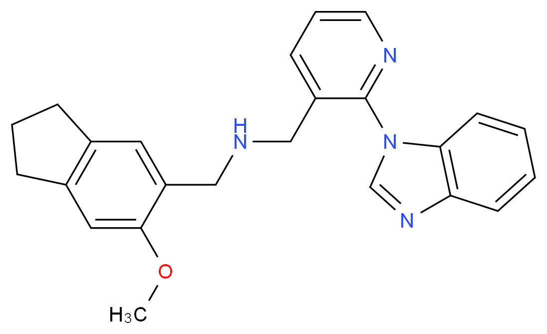 1-[2-(1H-benzimidazol-1-yl)-3-pyridinyl]-N-[(6-methoxy-2,3-dihydro-1H-inden-5-yl)methyl]methanamine_Molecular_structure_CAS_)