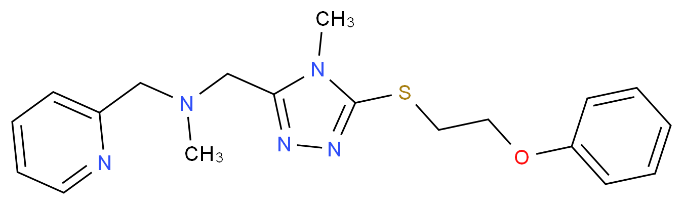 N-methyl-1-{4-methyl-5-[(2-phenoxyethyl)thio]-4H-1,2,4-triazol-3-yl}-N-(2-pyridinylmethyl)methanamine_Molecular_structure_CAS_)