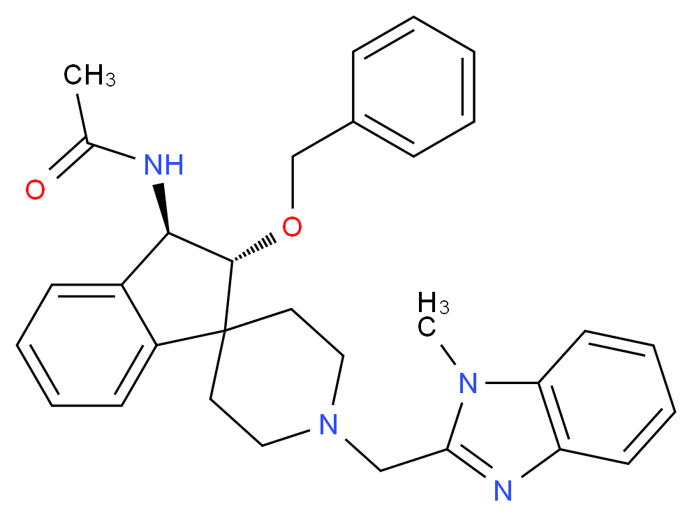 N-{(2R*,3R*)-2-(benzyloxy)-1'-[(1-methyl-1H-benzimidazol-2-yl)methyl]-2,3-dihydrospiro[indene-1,4'-piperidin]-3-yl}acetamide_Molecular_structure_CAS_)