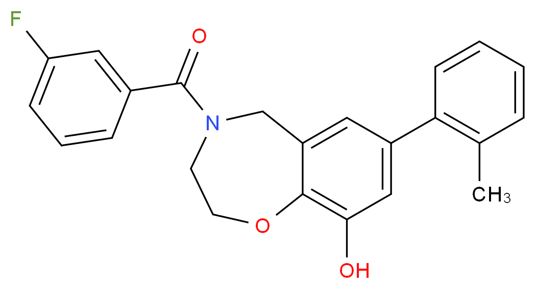 4-(3-fluorobenzoyl)-7-(2-methylphenyl)-2,3,4,5-tetrahydro-1,4-benzoxazepin-9-ol_Molecular_structure_CAS_)