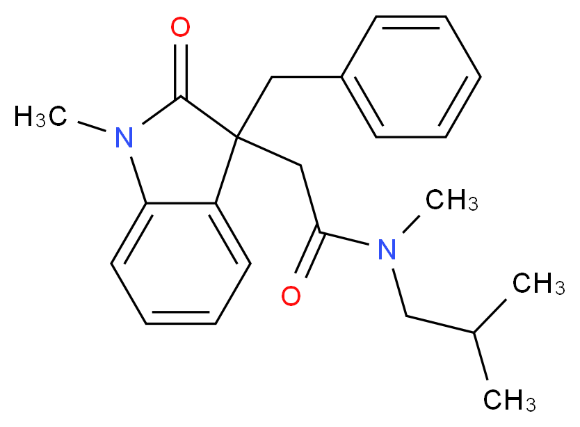 2-(3-benzyl-1-methyl-2-oxo-2,3-dihydro-1H-indol-3-yl)-N-isobutyl-N-methylacetamide_Molecular_structure_CAS_)