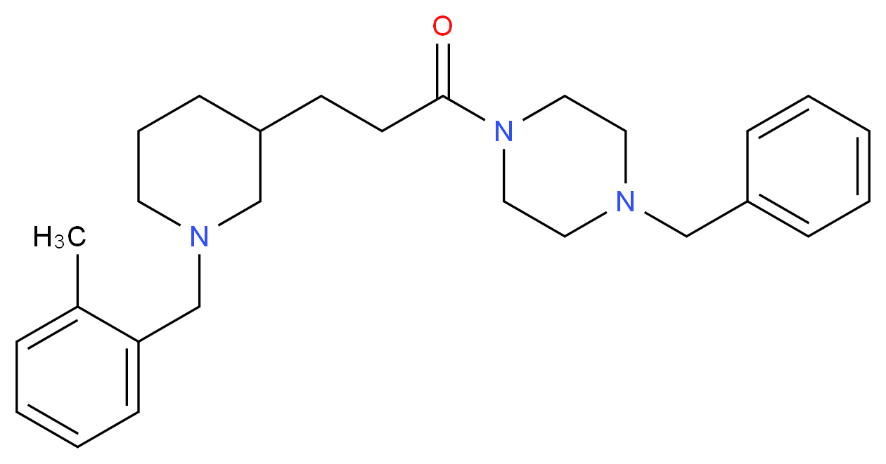1-benzyl-4-{3-[1-(2-methylbenzyl)-3-piperidinyl]propanoyl}piperazine_Molecular_structure_CAS_)