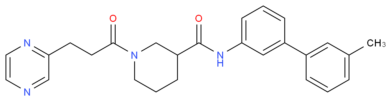N-(3'-methyl-3-biphenylyl)-1-[3-(2-pyrazinyl)propanoyl]-3-piperidinecarboxamide_Molecular_structure_CAS_)