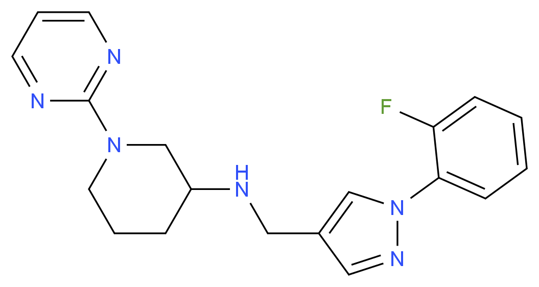 N-{[1-(2-fluorophenyl)-1H-pyrazol-4-yl]methyl}-1-(2-pyrimidinyl)-3-piperidinamine_Molecular_structure_CAS_)