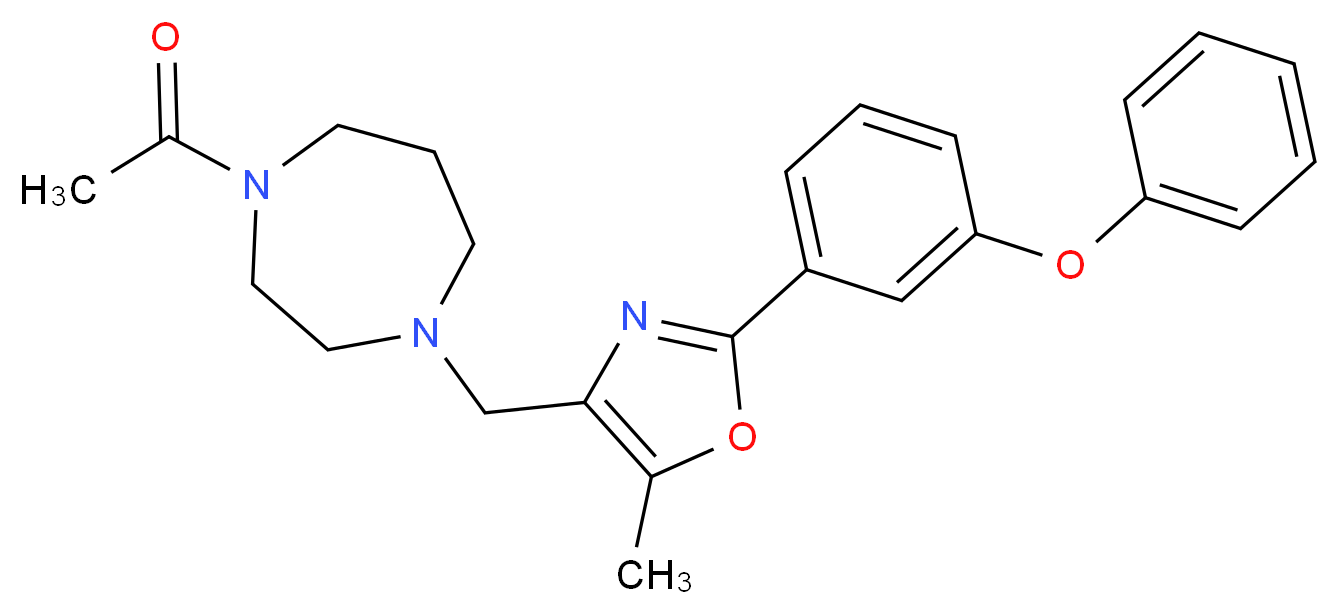 1-acetyl-4-{[5-methyl-2-(3-phenoxyphenyl)-1,3-oxazol-4-yl]methyl}-1,4-diazepane_Molecular_structure_CAS_)