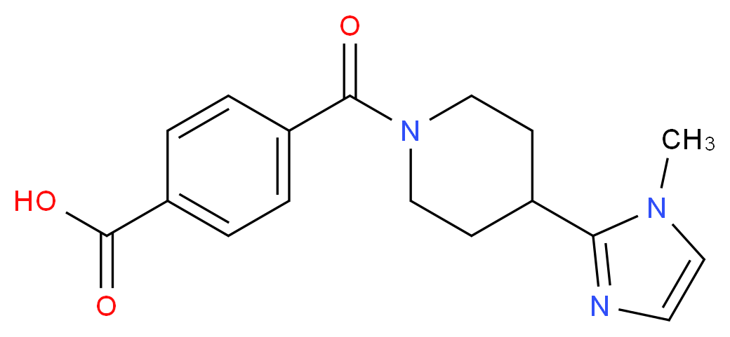 4-{[4-(1-methyl-1H-imidazol-2-yl)piperidin-1-yl]carbonyl}benzoic acid_Molecular_structure_CAS_)
