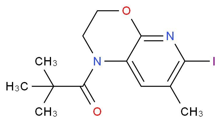 1-(6-Iodo-7-methyl-2,3-dihydro-1H-pyrido[2,3-b][1,4]oxazin-1-yl)-2,2-dimethylpropan-1-one_Molecular_structure_CAS_)