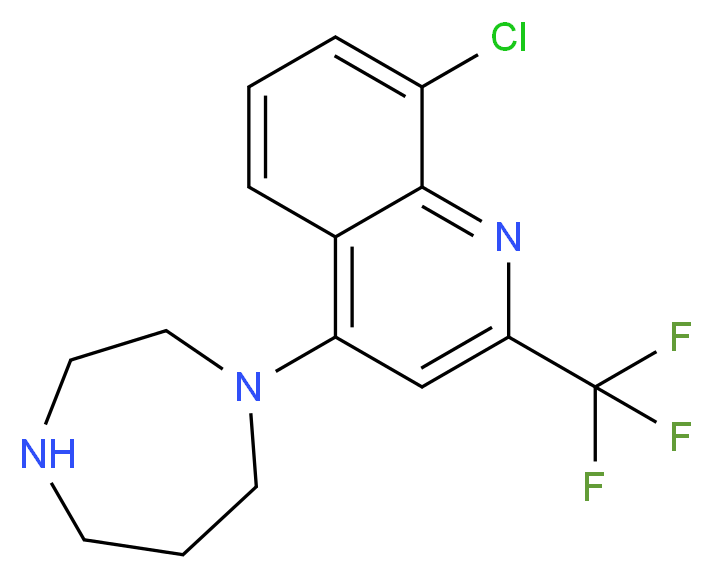 1-[8-Chloro-2-(trifluoromethyl)quinol-4-yl]homopiperazine 97%_Molecular_structure_CAS_)