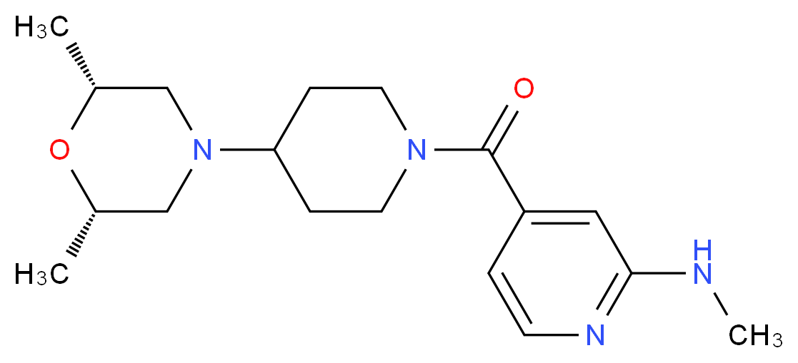 4-({4-[(2R*,6S*)-2,6-dimethyl-4-morpholinyl]-1-piperidinyl}carbonyl)-N-methyl-2-pyridinamine_Molecular_structure_CAS_)