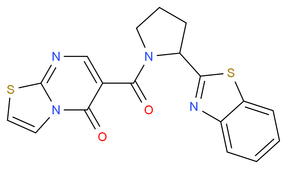 6-{[2-(1,3-benzothiazol-2-yl)pyrrolidin-1-yl]carbonyl}-5H-[1,3]thiazolo[3,2-a]pyrimidin-5-one_Molecular_structure_CAS_)