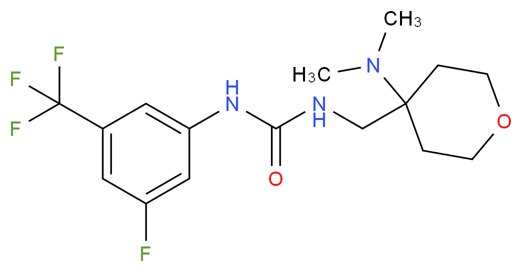 N-{[4-(dimethylamino)tetrahydro-2H-pyran-4-yl]methyl}-N'-[3-fluoro-5-(trifluoromethyl)phenyl]urea_Molecular_structure_CAS_)