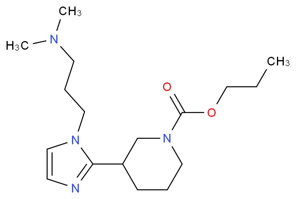 propyl 3-{1-[3-(dimethylamino)propyl]-1H-imidazol-2-yl}-1-piperidinecarboxylate_Molecular_structure_CAS_)
