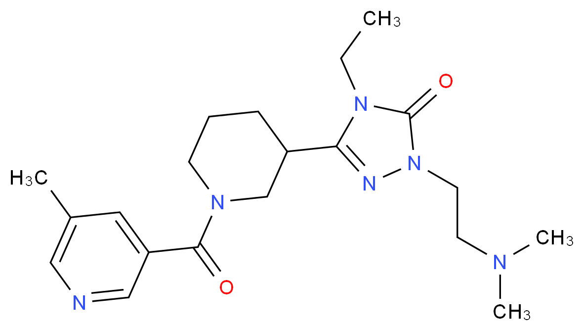 2-[2-(dimethylamino)ethyl]-4-ethyl-5-{1-[(5-methylpyridin-3-yl)carbonyl]piperidin-3-yl}-2,4-dihydro-3H-1,2,4-triazol-3-one_Molecular_structure_CAS_)