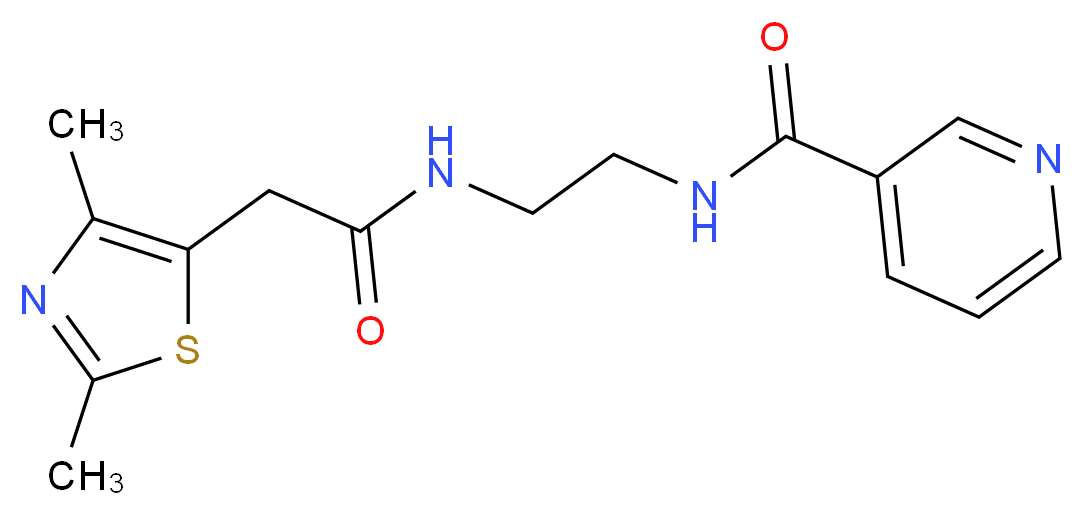 N-(2-{[2-(2,4-dimethyl-1,3-thiazol-5-yl)acetyl]amino}ethyl)nicotinamide_Molecular_structure_CAS_)