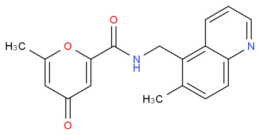 6-methyl-N-[(6-methylquinolin-5-yl)methyl]-4-oxo-4H-pyran-2-carboxamide_Molecular_structure_CAS_)