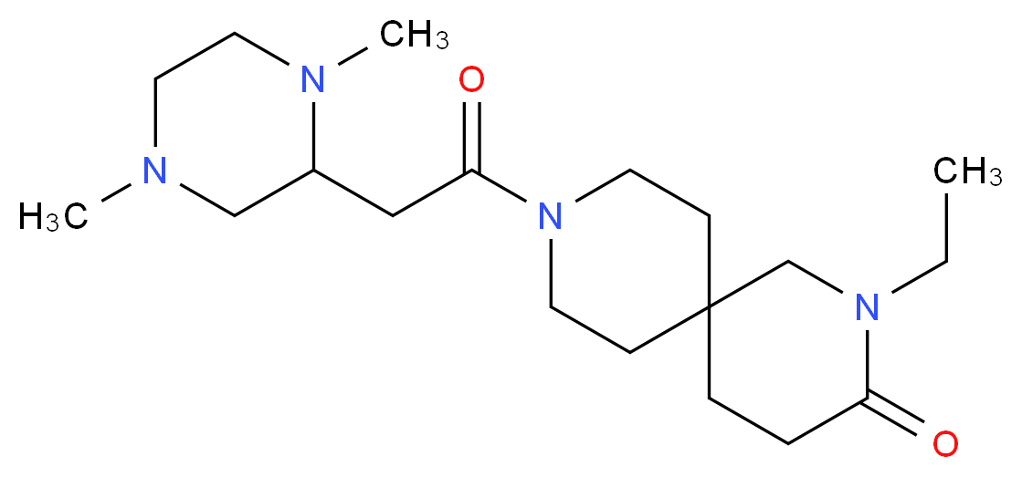 9-[(1,4-dimethyl-2-piperazinyl)acetyl]-2-ethyl-2,9-diazaspiro[5.5]undecan-3-one_Molecular_structure_CAS_)