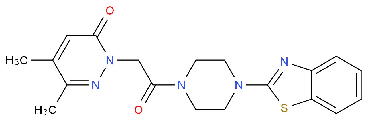 2-{2-[4-(1,3-benzothiazol-2-yl)-1-piperazinyl]-2-oxoethyl}-5,6-dimethyl-3(2H)-pyridazinone_Molecular_structure_CAS_)