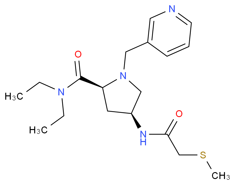 (4S)-N,N-diethyl-4-{[(methylthio)acetyl]amino}-1-(pyridin-3-ylmethyl)-L-prolinamide_Molecular_structure_CAS_)
