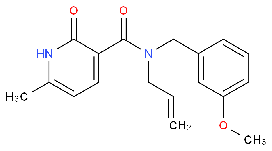 N-allyl-N-(3-methoxybenzyl)-6-methyl-2-oxo-1,2-dihydropyridine-3-carboxamide_Molecular_structure_CAS_)